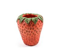 Vaso a forma di fragola in cemento, decorazione per uso interno ed esterno (16 cm)