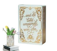 Vaso a forma di libro - Vaso in ceramica multifunzionale con design realistico | Vaso per fiori e piante da scrivania, elegante centrotavola, vaso decorativo con linee chiare, ideale pa