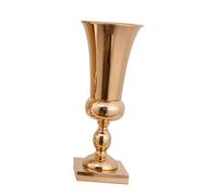 Vaso a tromba in metallo dorato Vaso europeo in oro per il compleanno del