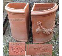 Vaso ad angolo angolare in terracotta cm 56 toscano italia liscio lavorato