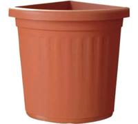 Blim Vaso ad angolo 'Creta' con sottovaso Marrone scuro 30x30x50 cm