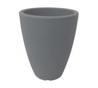 VASO RESINA TONDO H38 GRIGIO FINITURA ANTICATO ARREDO MODERNO MADE IN ITALY