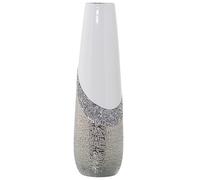 Vaso Alexandra House Living Bianco Argentato Ceramica Luminoso 13 x 13 x 45 c