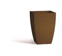 VASO RESINA QUADRATO ALTO H40 MARRONE RUVIDO ARREDO GIARDINO MADE IN ITALY