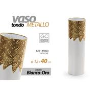 VASO ALTO CILINDRO PORTA FIORI METALLO ORO BIANCO CLASSICO MODERNO EVENTI 4012