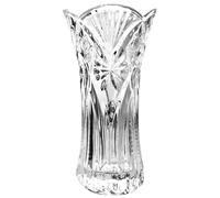 Vaso alto in cristallo, 29 cm, design a petali, stile elegante, ideale per contenere fiori, senza piombo, per decorazione interna moderna
