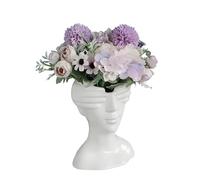 Vaso Artistico a Forma di Testa, Vaso di Fiori per Viso di Femminile in Ceramica, Vaso Bianco a Forma di Testa Umana, Vaso di Fiori per Corpo, Vasi da Tavolo decorativi Moderno, per casa/ufficio (B)