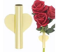 Vaso autoadesivo da parete per fiori e piante, espositore per fiori per matrimoni, vaso decorativo da appendere per frigorifero, finestra, casa, feste, esterni, confezione da 2 (oro)