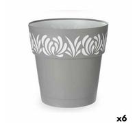 Vaso Autoirrigante Stefanplast Gaia Grigio Plastica 29 x 29 x 29 cm [6 Unità]