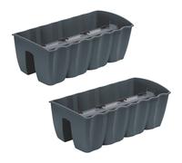 Vaso balcone universale Vaso balustrata 18L x2 antracite DCRO600