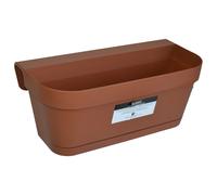 Vaso balconiera b-smart Xl con sottovaso in resina colore terracotta 46x16x19 cm