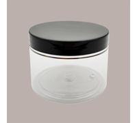 Vaso Barattolo Pet Trasparente 150 Ml con Coperchio Nero Lucido Ideale per Gelato 20 pezzi
