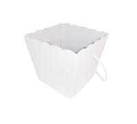 VASO BIANCO 15X15X18 CM PZ 10 CON CORDA PORTACONFETTI BOMBONIERE FAI DA TE