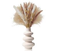 Vaso bianco opaco di erba della pampa, vaso di fiori secchi traforati, moderno vaso decorativo a spirale per ciambelle, regalo per l'inaugurazione di nozze