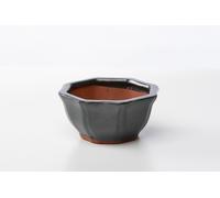 Vaso bonsai ottagonale 12 cm smaltato verde
