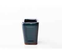 Vaso bonsai quadrato 7 cm smaltato verde