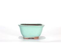 Vaso bonsai rettangolare 11 cm smaltato verde chiaro