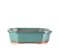 Vaso bonsai rettangolare smaltato verde cm. 24