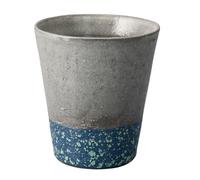Vaso Breve In Ceramica Giapponese Shigaraki Mingei Konkyo-Iro Blu Giappone