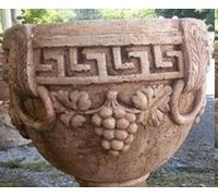 VASO CALICE CON BASE COLONNA DA ESTERNO IN CEMENTO MARMO INGRESSO PER GIARDINO