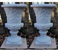 VASO CALICE ORCIO FIORIERA PER PIANTE DA GIARDINO ESTERNO IN CEMENTO 77CM COPPIA