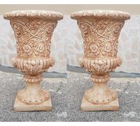 VASO CALICE ORCIO FIORIERA PER PIANTE DA GIARDINO ESTERNO IN CEMENTO 77CM COPPIA