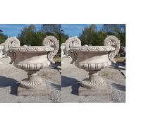 VASO CALICE ORCIO FIORIERA PER PIANTE DA GIARDINO ESTERNO IN CEMENTO 80CM COPPIA