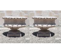 VASO CALICE ORCIO FIORIERA PIANTE DA GIARDINO ESTERNO IN CEMENTO MARMO COPPIA