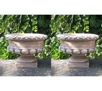 VASO CALICE ORCIO FIORIERA PIANTE DA GIARDINO ESTERNO IN CEMENTO MARMO COPPIA