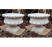 VASO CALICE ORCIO FIORIERA PIANTE DA GIARDINO ESTERNO IN CEMENTO MARMO COPPIA