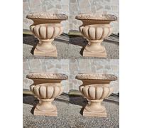 VASO CALICE ORCIO N°4 VASI N CEMENTO MARMO PIETRA DA GIARDINO PER ESTERNO H38 CM