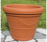 Vaso Campana Doppio Decoro Festone Resina Ø35/40/45/50/60/70/80cm Giardino