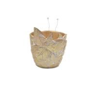 Vaso Caspo' Decorativo Casa in Resina Colore Oro 16 x 20 cm