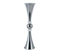 Vaso Centrotavola con Top Aperto Robusto, Argento, 16 65CM