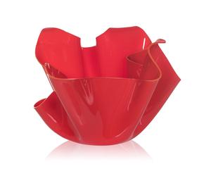 Vaso, Centrotavola, Forma Iconica in Plexiglass BIG Linea Drappeggi D'AUTORE , 45x45x h 29 cm - 0,5 kg Colore Rosso rosso