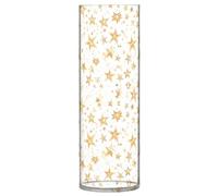 Vaso cilindrico a forma di stella dorata in plastica da 11,8 pollici estetico trasparente vasi per tavolo da pranzo centrotavola decorazione ufficio