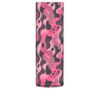 Vaso cilindrico a pois neri su sfondo rosa, in plastica, 30 cm, estetico, trasparente, alto, per cucina, tavolo, biblioteca, decorazione per feste