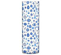 Vaso cilindrico blu turco a pois malocchio minimalista plastica 30 cm moderno trasparente alto vasi per fiori per ingresso cucina libreria decorazione