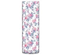 Vaso cilindrico con motivo bouquet di rose in plastica bianca con cartoni animati, 30 cm, estetico, decorativo, alto, per casa, cucina, tavolo, centrotavola, decorazione