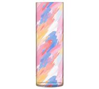 Vaso cilindrico in plastica, 30 cm, decorativo, estetico, trasparente, alto, per tavolo da pranzo, libreria, biblioteca, acquerello