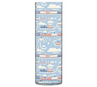 Vaso cilindrico in plastica, 30 cm, decorativo, moderno, trasparente, alto, per casa, cucina, tavolo, centrotavola, divertente, treno a vapore