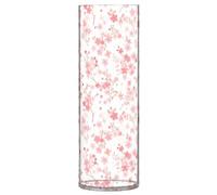 Vaso cilindrico in plastica, 30 cm, trasparente, estetico, decorativo, alto, per ufficio, cucina, matrimonio, fiori di ciliegio