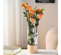 Vaso cilindrico per fiori, vaso per boccioli, rustico, alto, decorativo per