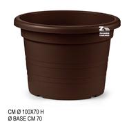 VASO CILINDRO TONDO DIAM. CM 100X70 H IN PLASTICA LISCIA RIGATA COLORE BRONZO