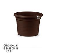 VASO CILINDRO TONDO DIAM. CM 60X42 H IN PLASTICA LISCIA RIGATA COLORE BRONZO