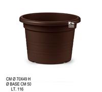 VASO CILINDRO TONDO DIAM. CM 70X49 H IN PLASTICA LISCIA RIGATA COLORE BRONZO