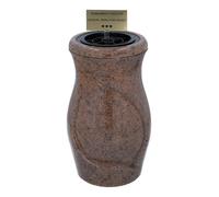 Vaso cimiteriale personalizzato con placca incisa. Vaso di fiori