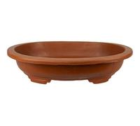Vaso Cinese ovale in plastica marrone per bonsai 43x32x9 cm - H411C
