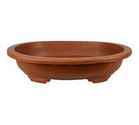 Vaso Cinese ovale in plastica marrone per bonsai 49x35x9 cm - H412C