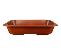 Vaso Cinese rettangolare in plastica marrone per bonsai 38,5x27,5x9,5 cm - H400C